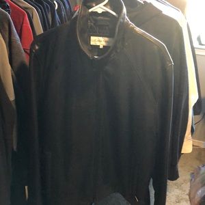 Calvin Klein leather full zip jacket lined